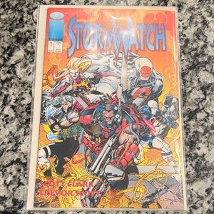 Marvel Stormwatch Comic Book with Vibrant Red and Blue Cover